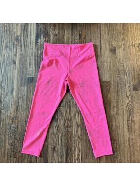 Zyia Active Hot Pink Stay Gold Light n TIght leggings Size 12